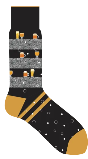 Lorenzo Uomo Socks  - Black/Beer Stripe